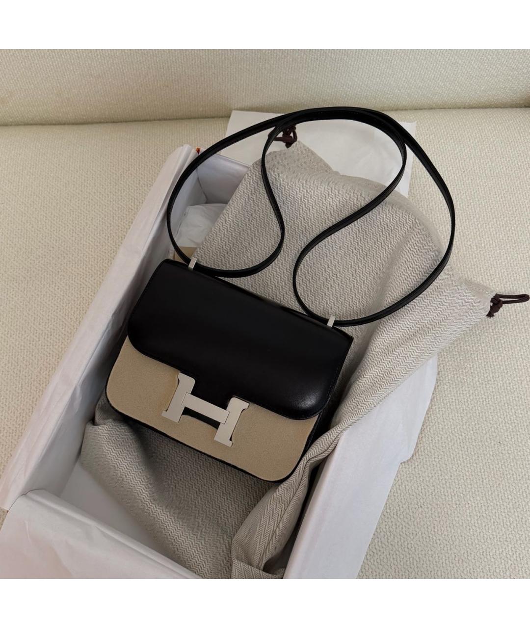 HERMES Черная кожаная сумка через плечо, фото 2