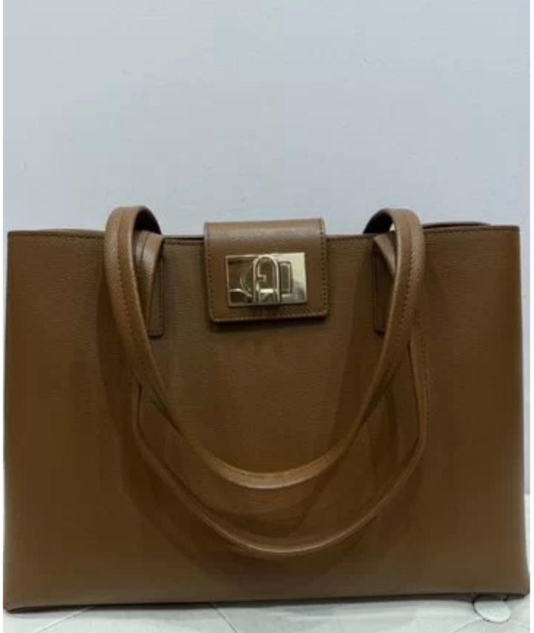 FURLA Коричневая сумка тоут из искусственной кожи, фото 4