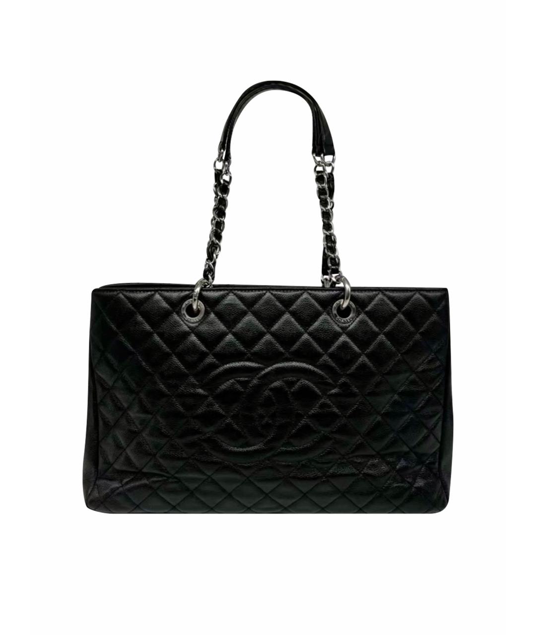 CHANEL Черная кожаная сумка тоут, фото 1