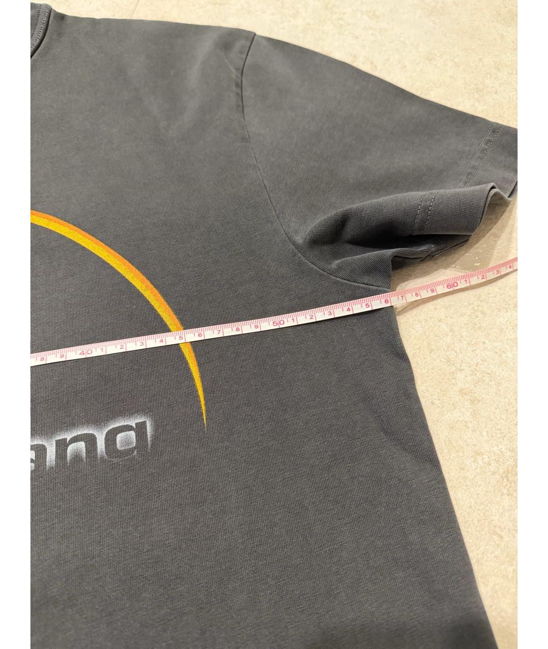 ALEXANDER WANG Серая хлопковая футболка, фото 6