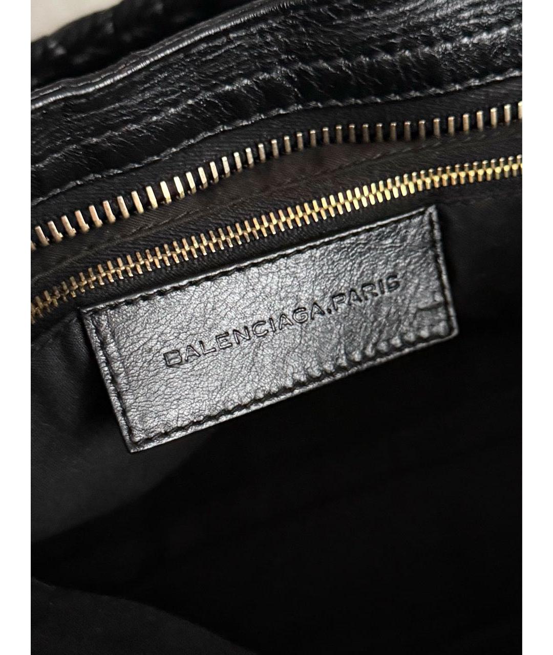 BALENCIAGA Черная кожаная сумка с короткими ручками, фото 6