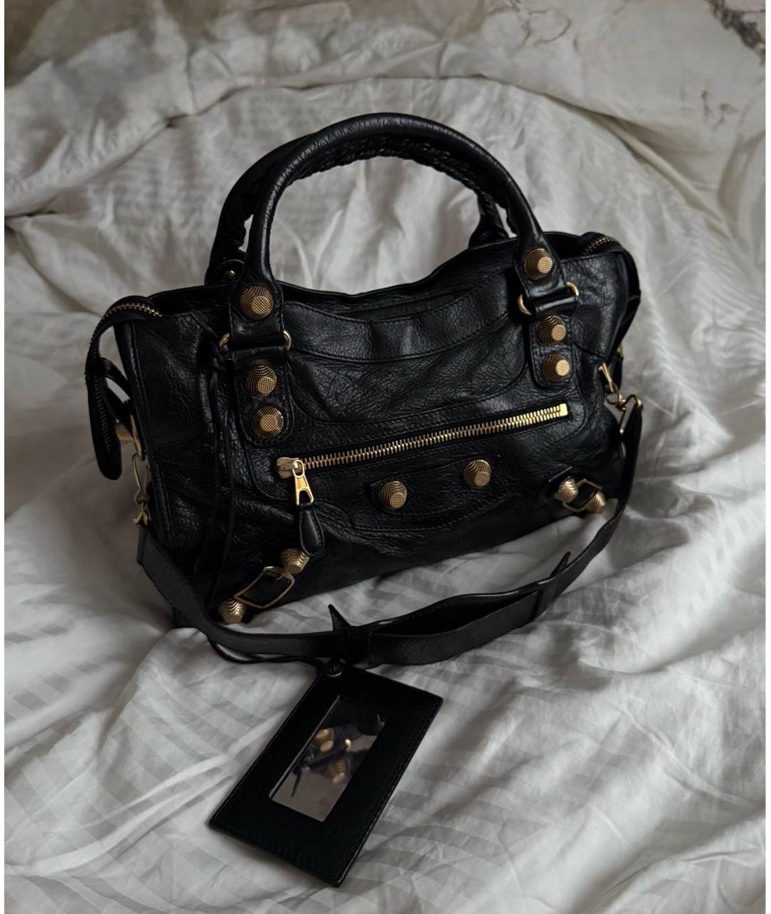 BALENCIAGA Черная кожаная сумка с короткими ручками, фото 9