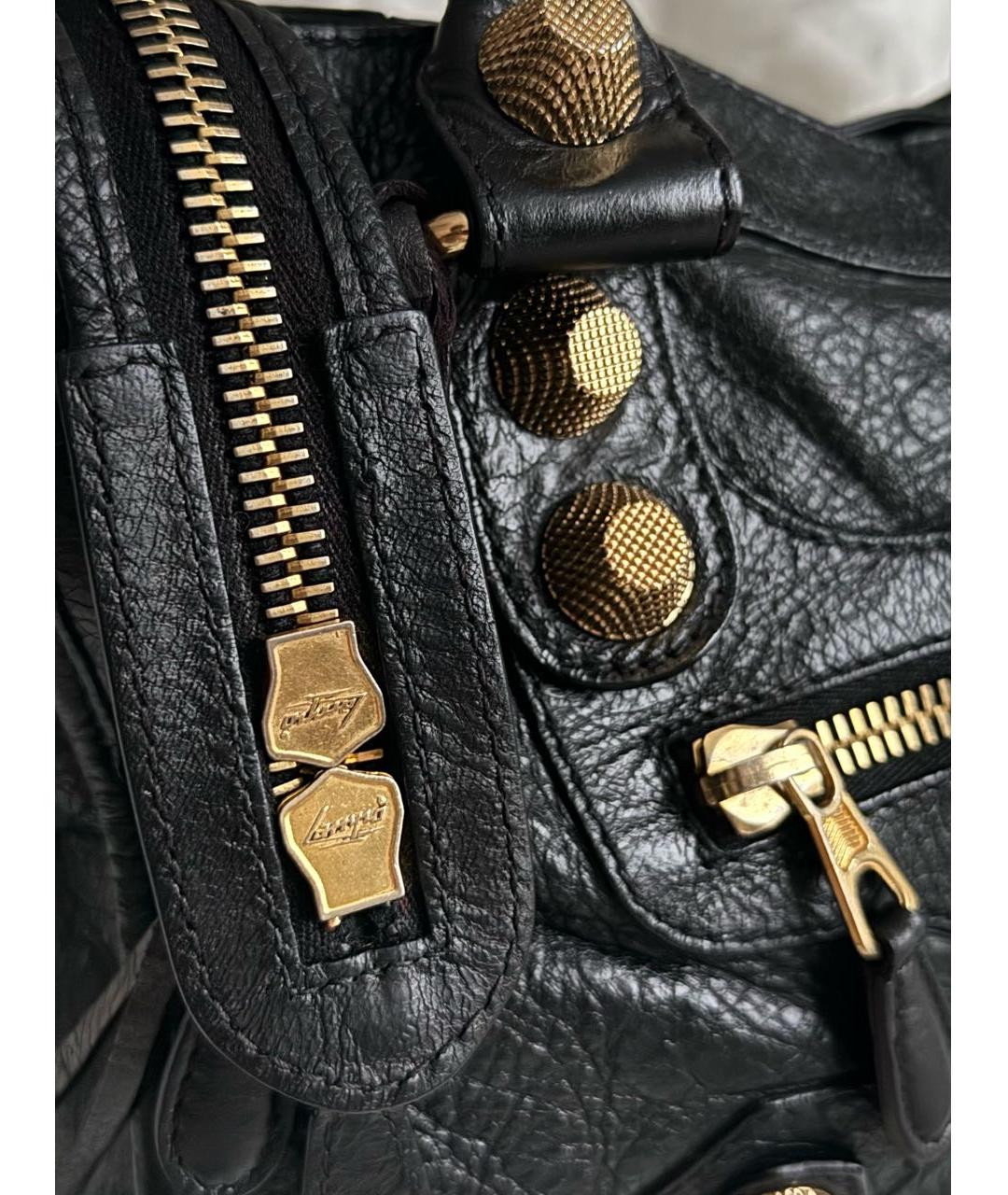 BALENCIAGA Черная кожаная сумка с короткими ручками, фото 5