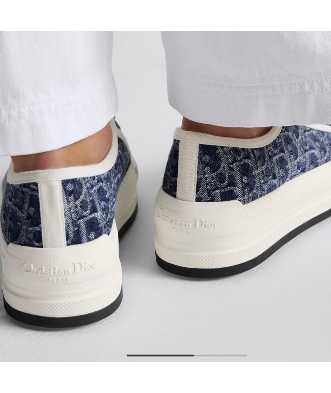 CHRISTIAN DIOR Синие текстильные кеды, фото 4
