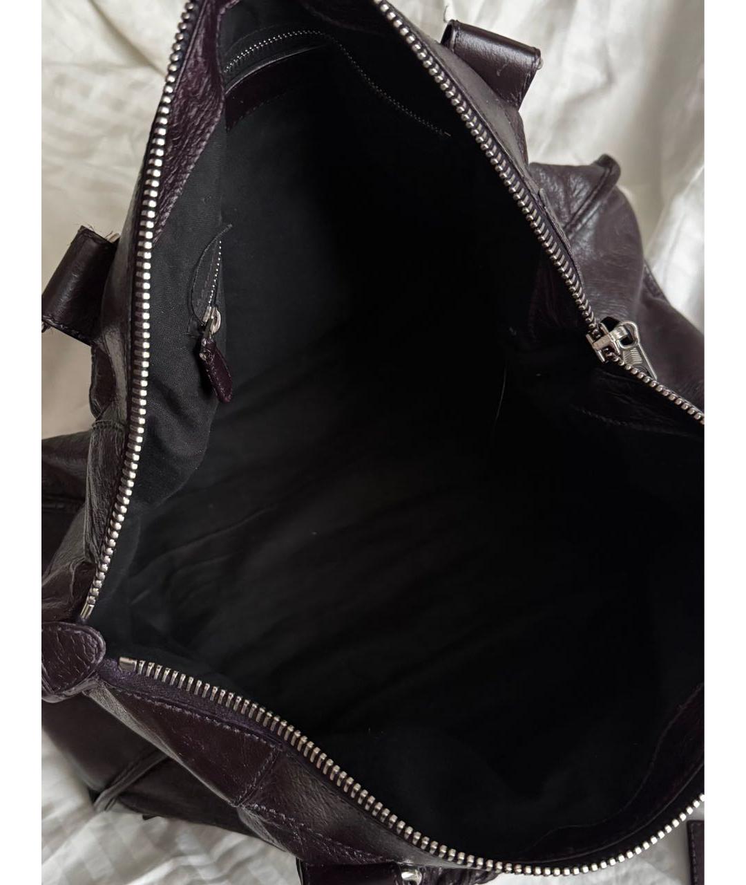 BALENCIAGA Фиолетовая кожаная сумка с короткими ручками, фото 7