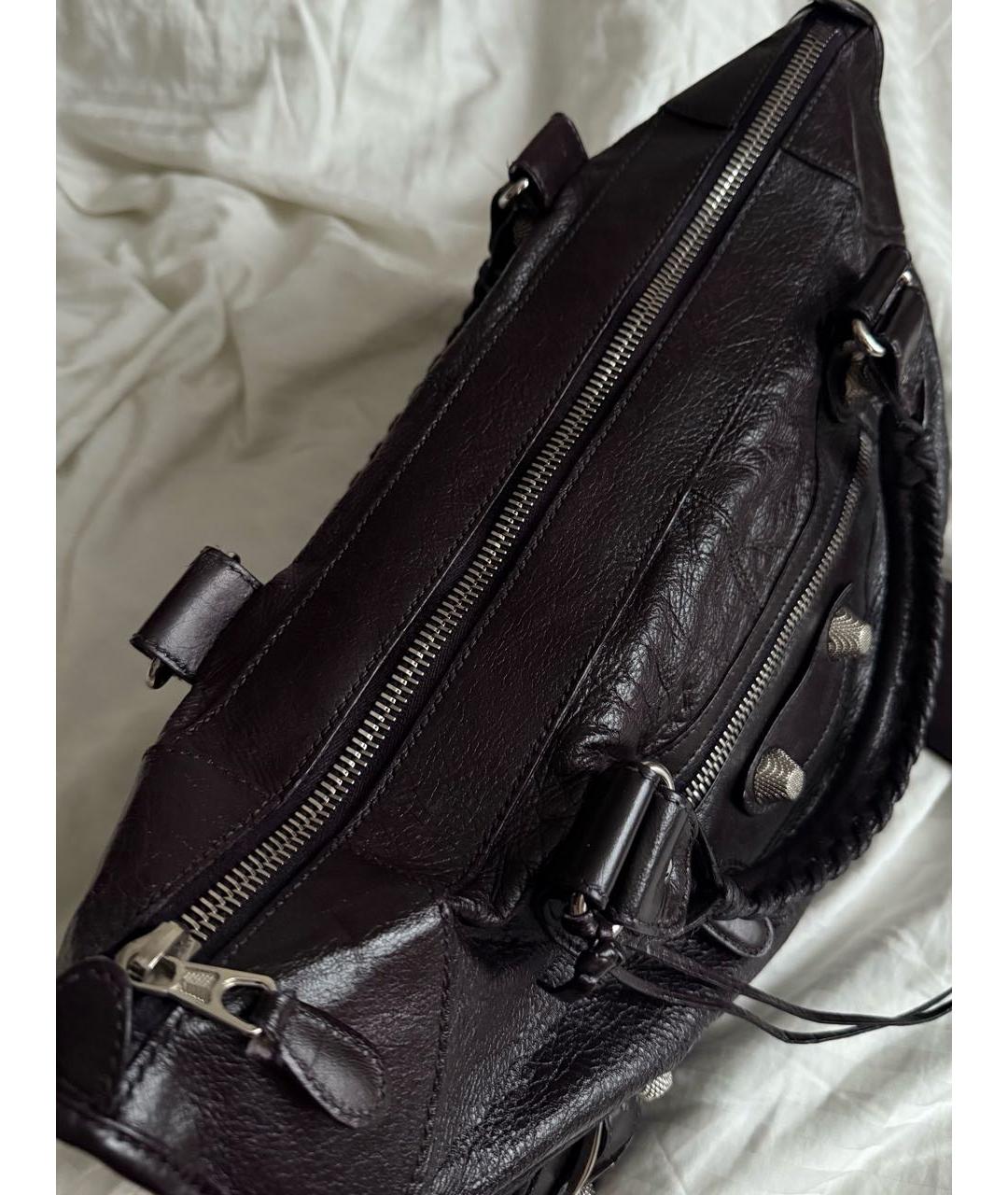 BALENCIAGA Фиолетовая кожаная сумка с короткими ручками, фото 4