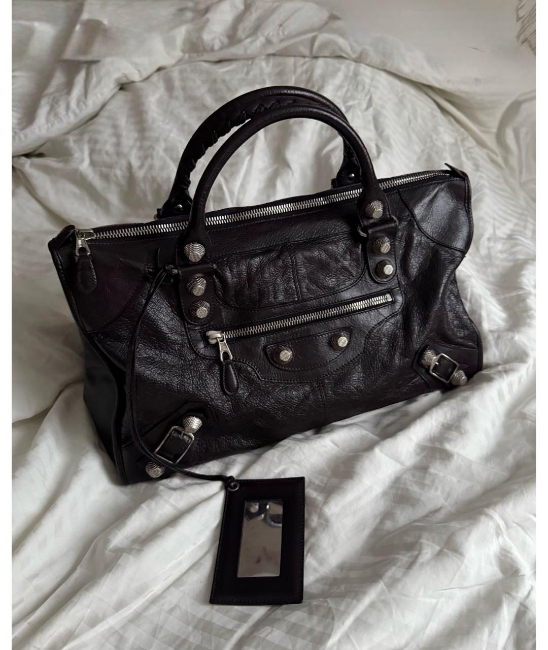 BALENCIAGA Фиолетовая кожаная сумка с короткими ручками, фото 8