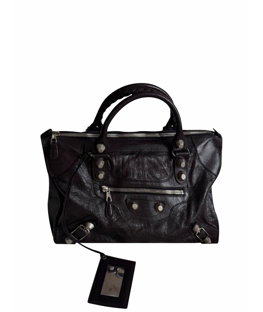 BALENCIAGA Фиолетовая кожаная сумка с короткими ручками, фото 1