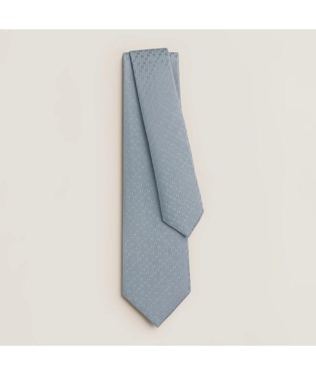 HERMES Голубой шелковый галстук, фото 4