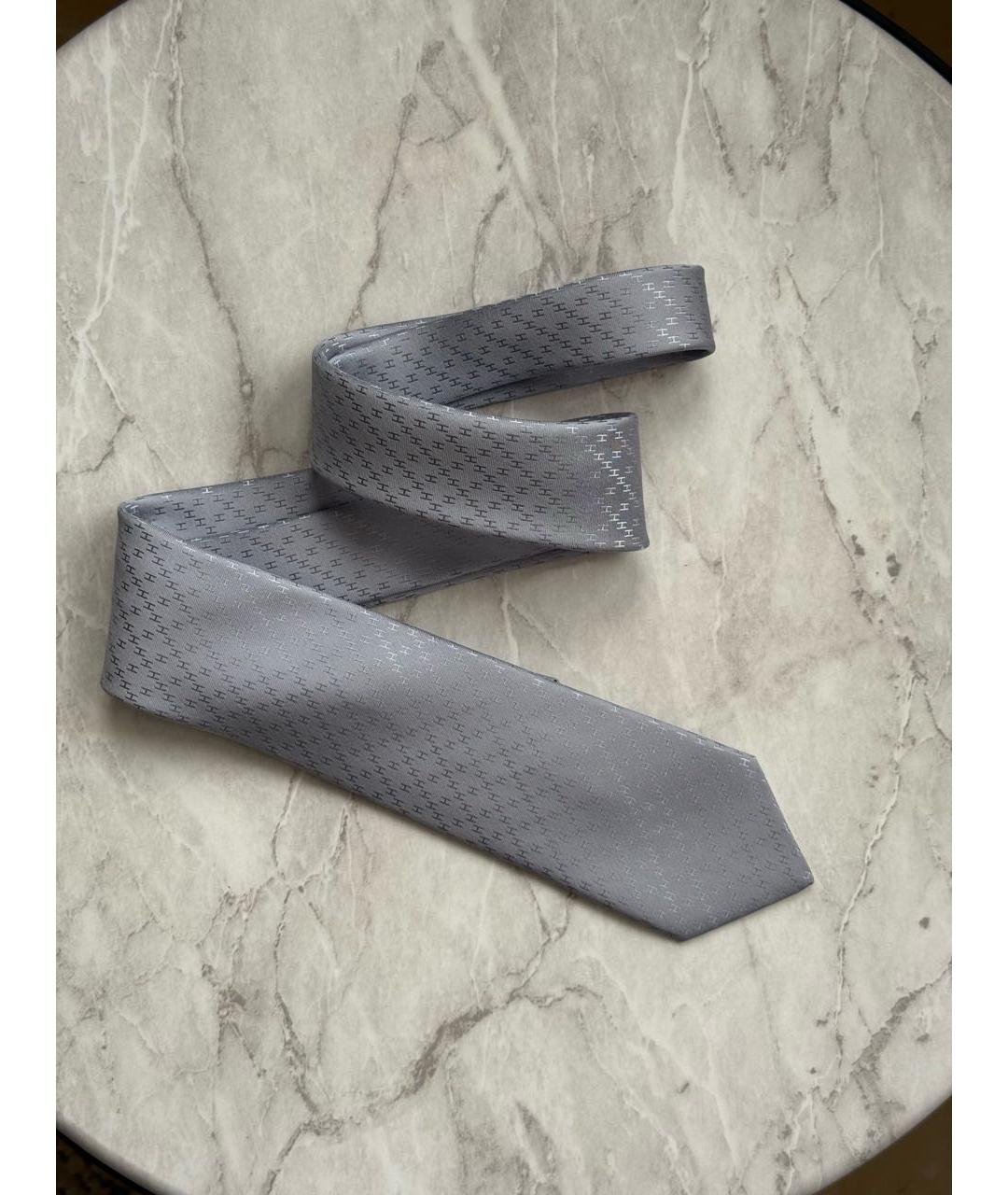 HERMES Голубой шелковый галстук, фото 2