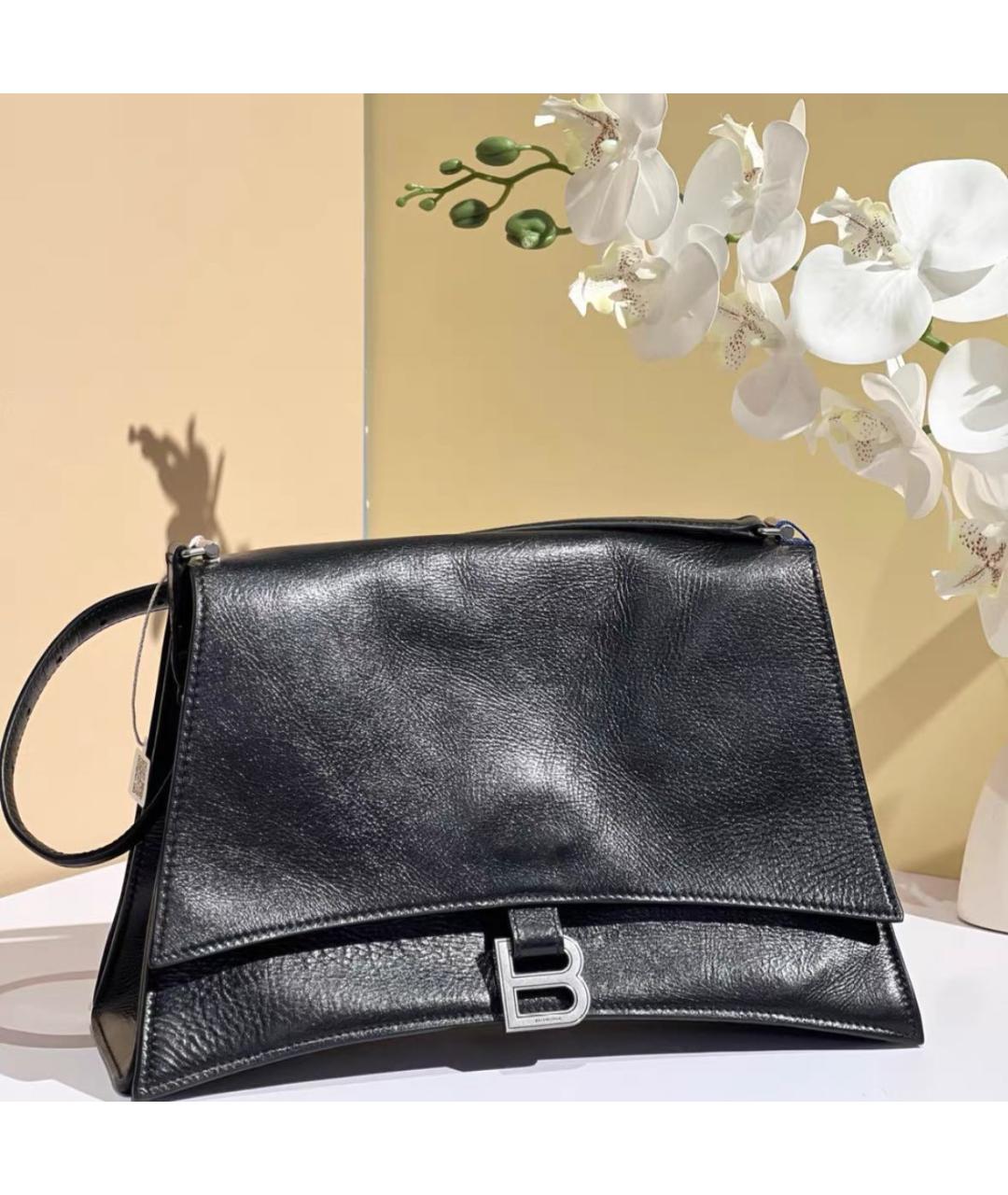 BALENCIAGA Черная кожаная сумка через плечо, фото 4