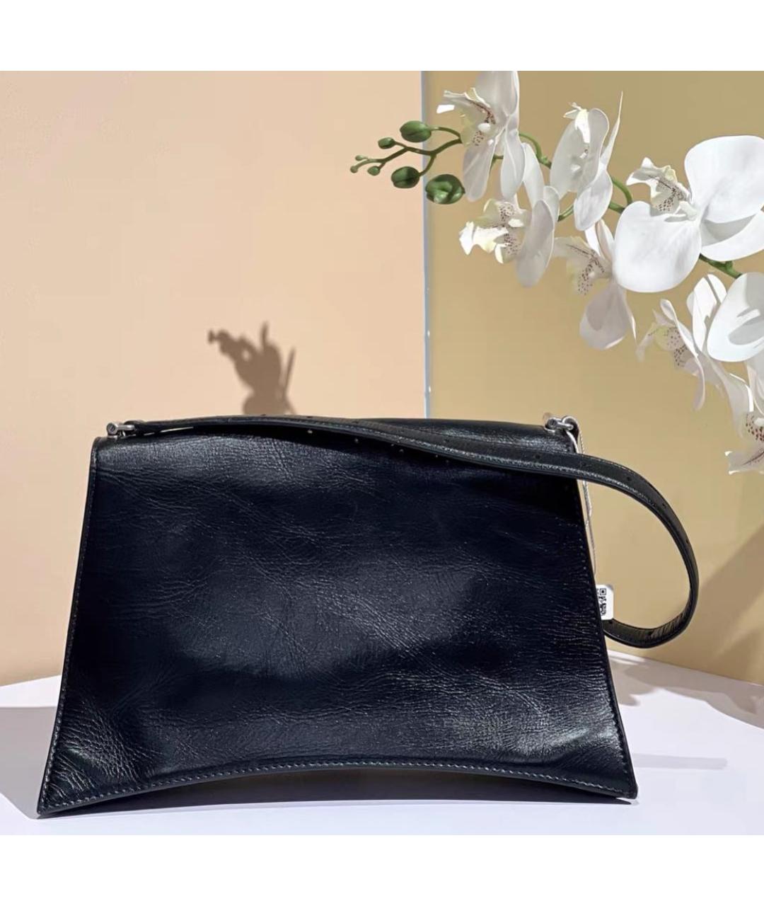 BALENCIAGA Черная кожаная сумка через плечо, фото 3