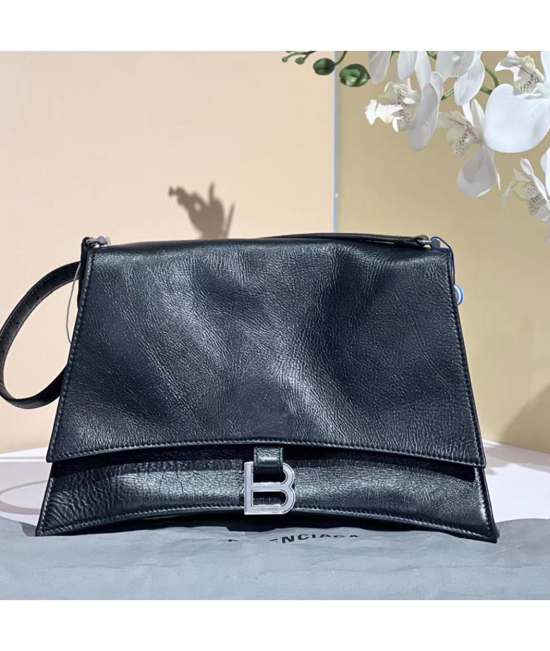 BALENCIAGA Черная кожаная сумка через плечо, фото 2