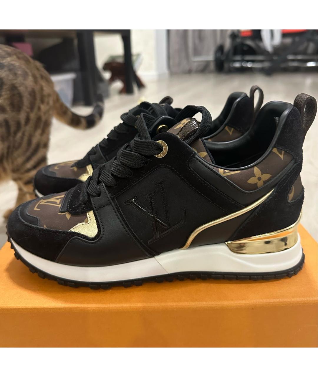 LOUIS VUITTON Коричневые кожаные кроссовки, фото 8