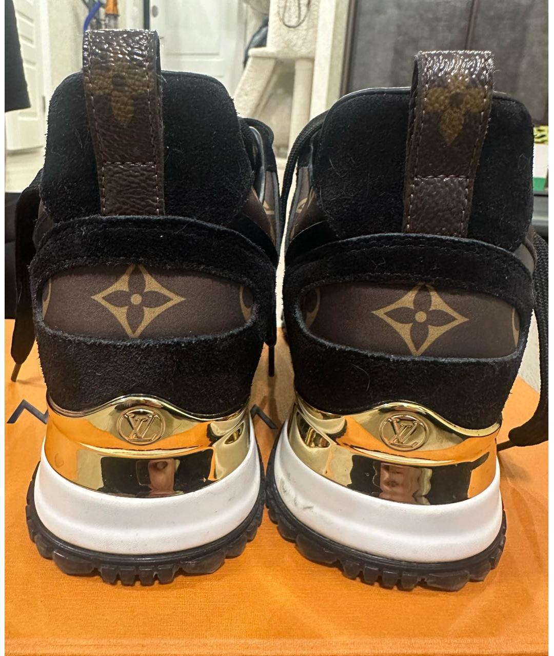 LOUIS VUITTON Коричневые кожаные кроссовки, фото 4