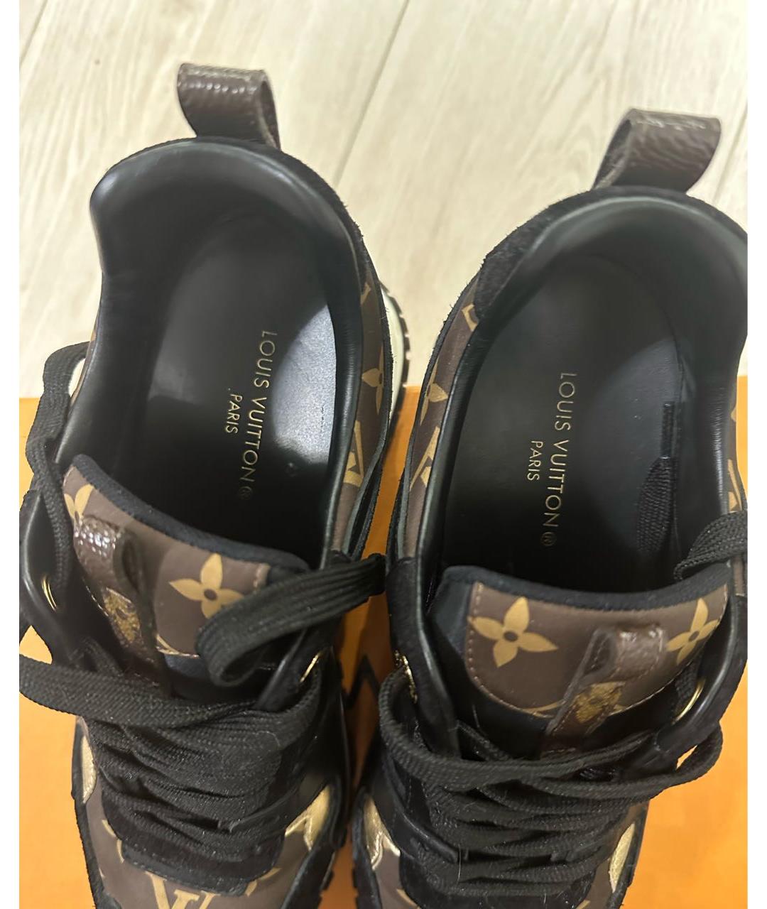 LOUIS VUITTON Коричневые кожаные кроссовки, фото 3