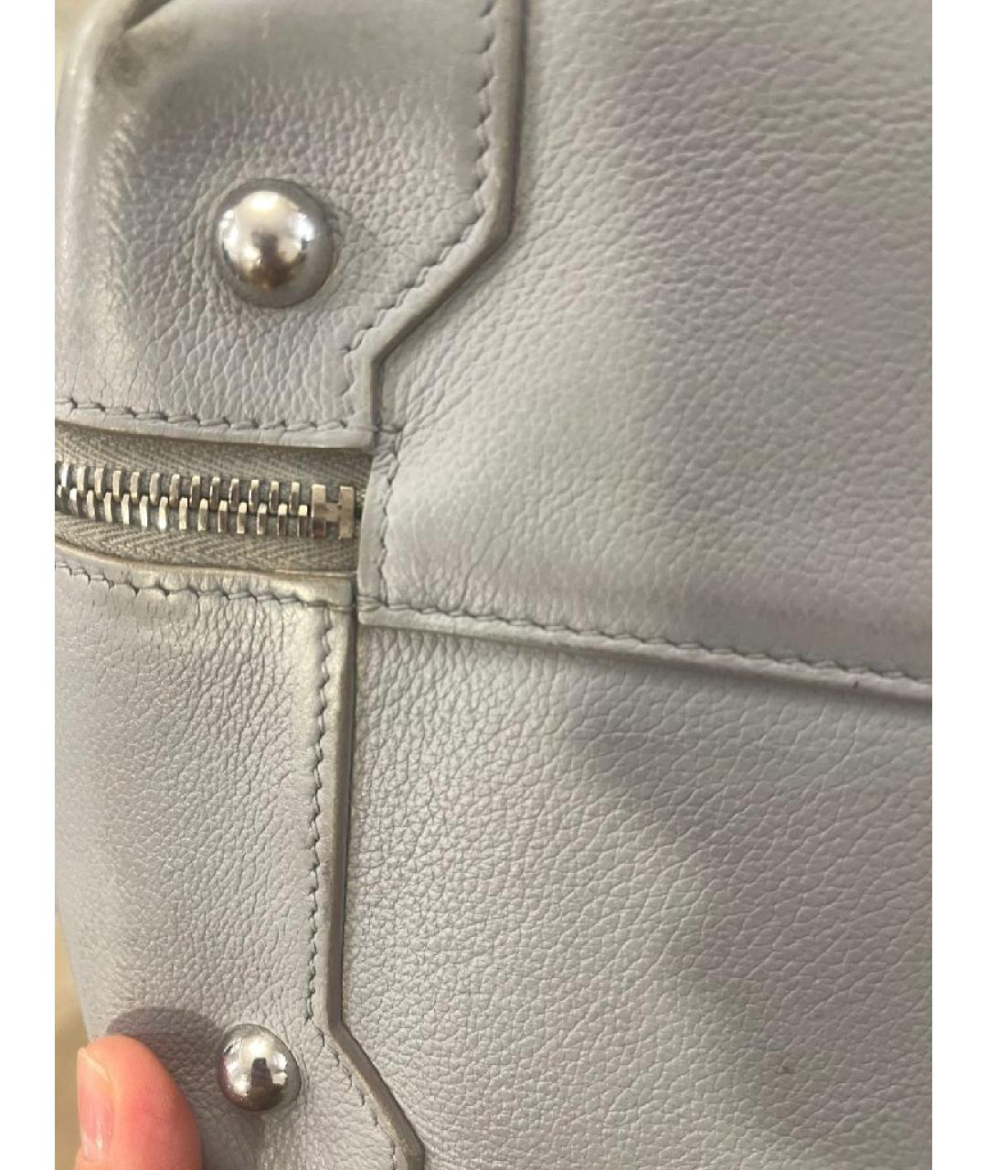 HERMES Серая кожаная сумка тоут, фото 5