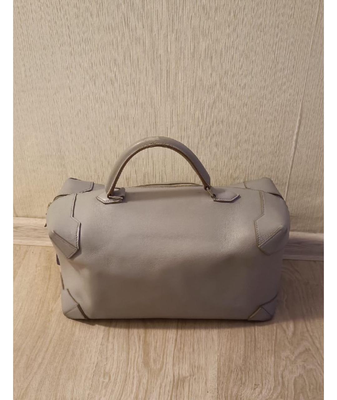 HERMES Серая кожаная сумка тоут, фото 10