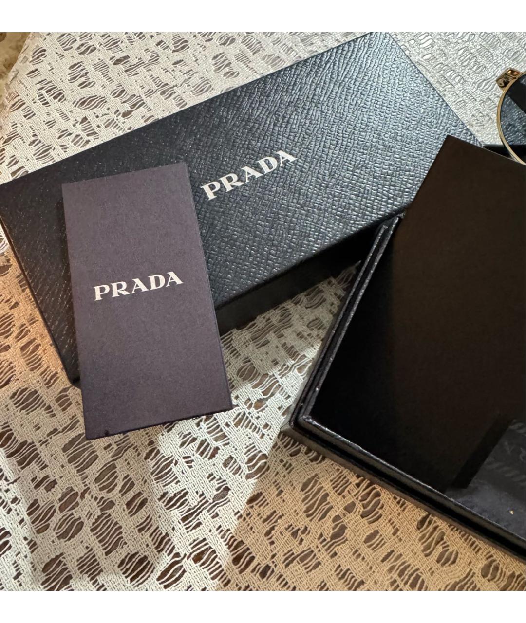 PRADA Черные металлические солнцезащитные очки, фото 7