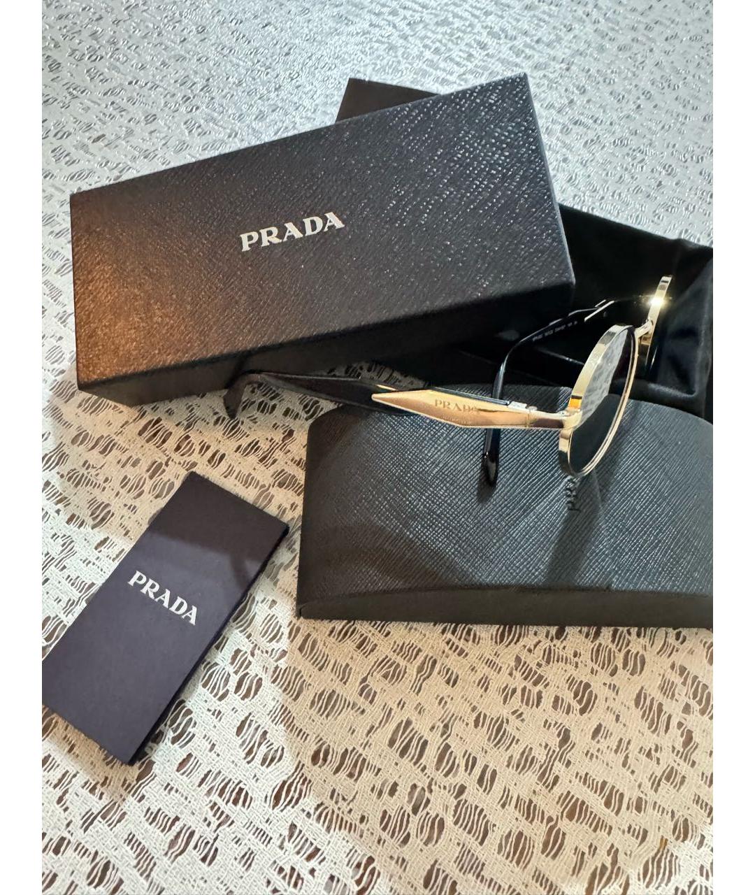 PRADA Черные металлические солнцезащитные очки, фото 6