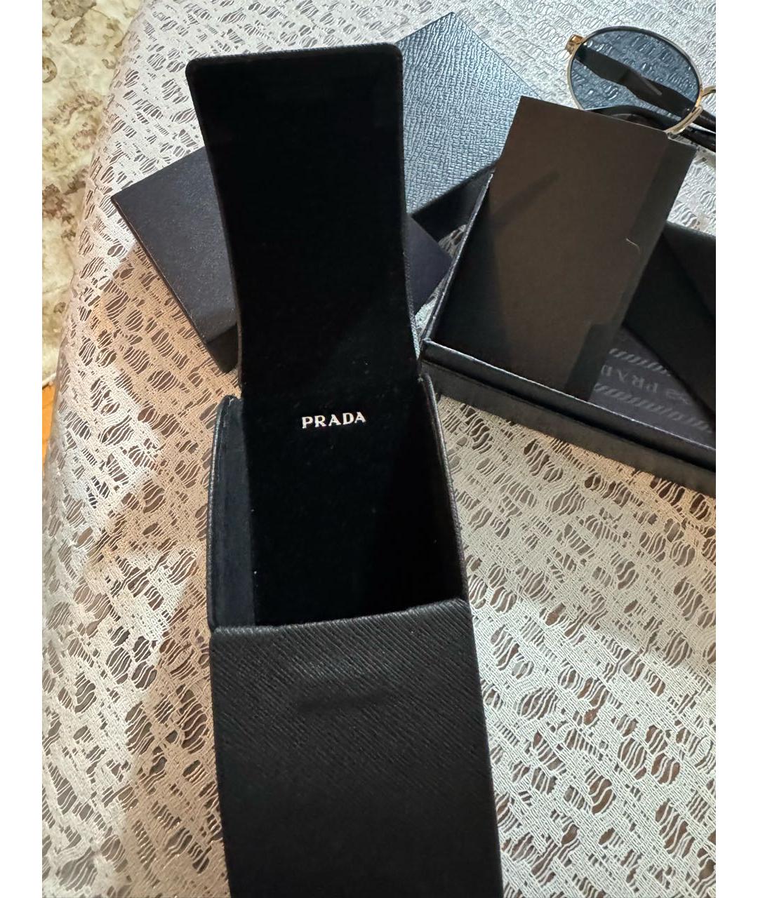 PRADA Черные металлические солнцезащитные очки, фото 5