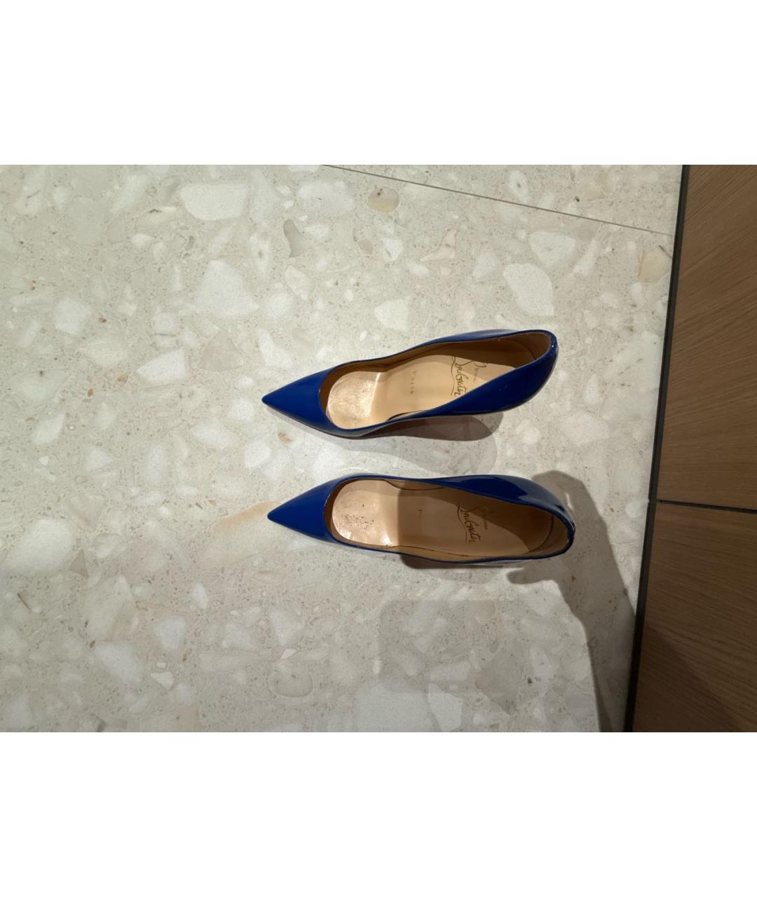 CHRISTIAN LOUBOUTIN Синие туфли из лакированной кожи, фото 3