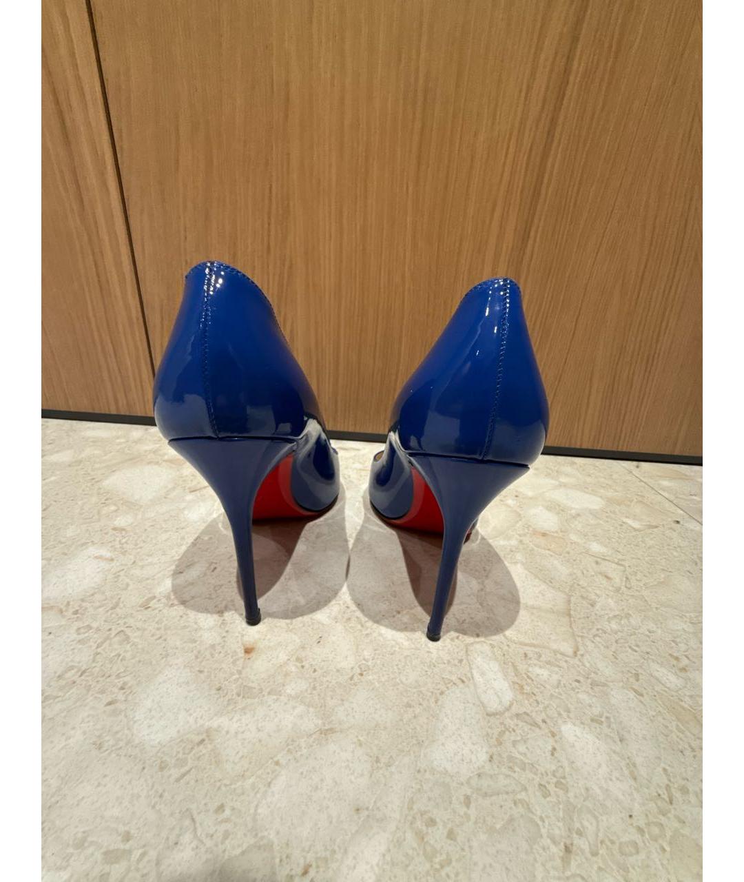 CHRISTIAN LOUBOUTIN Синие туфли из лакированной кожи, фото 4
