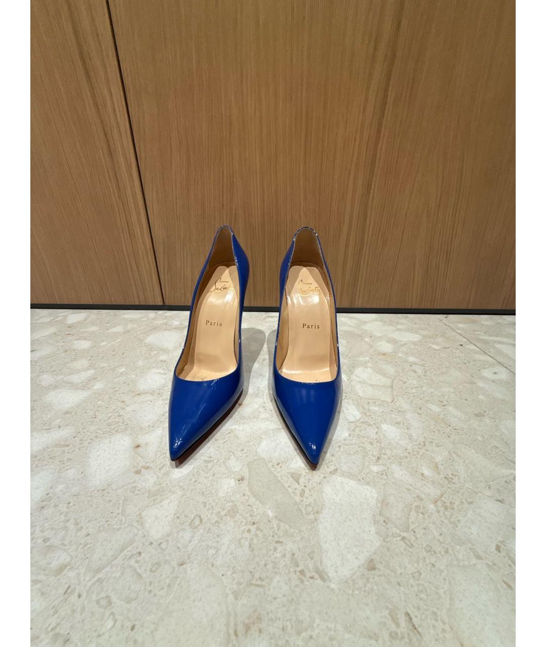 CHRISTIAN LOUBOUTIN Синие туфли из лакированной кожи, фото 2