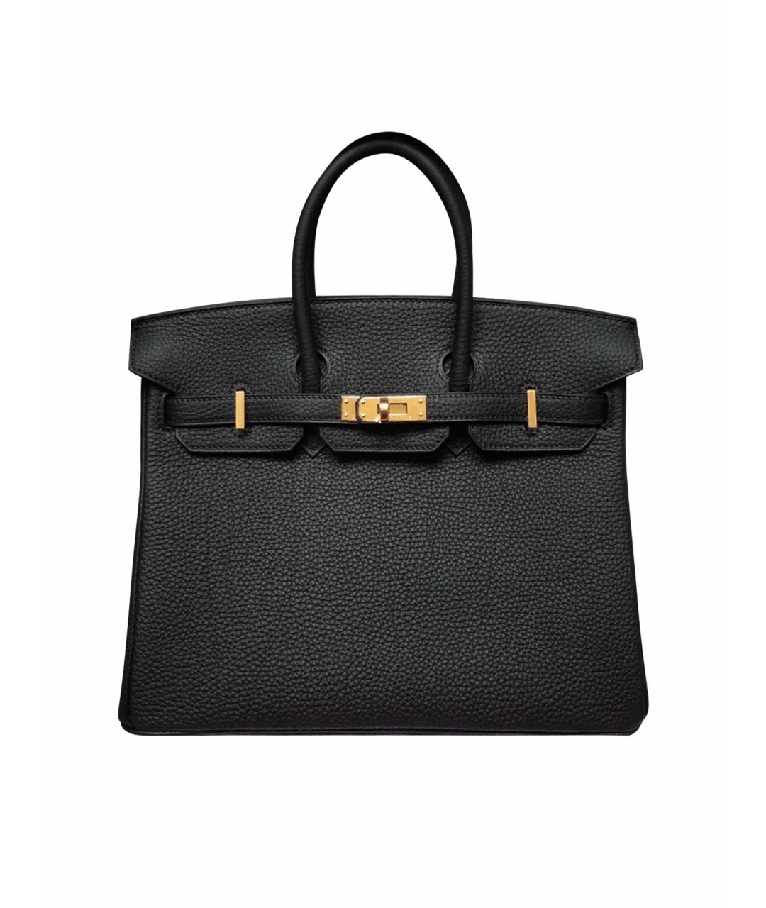 HERMES Черная кожаная сумка с короткими ручками, фото 3