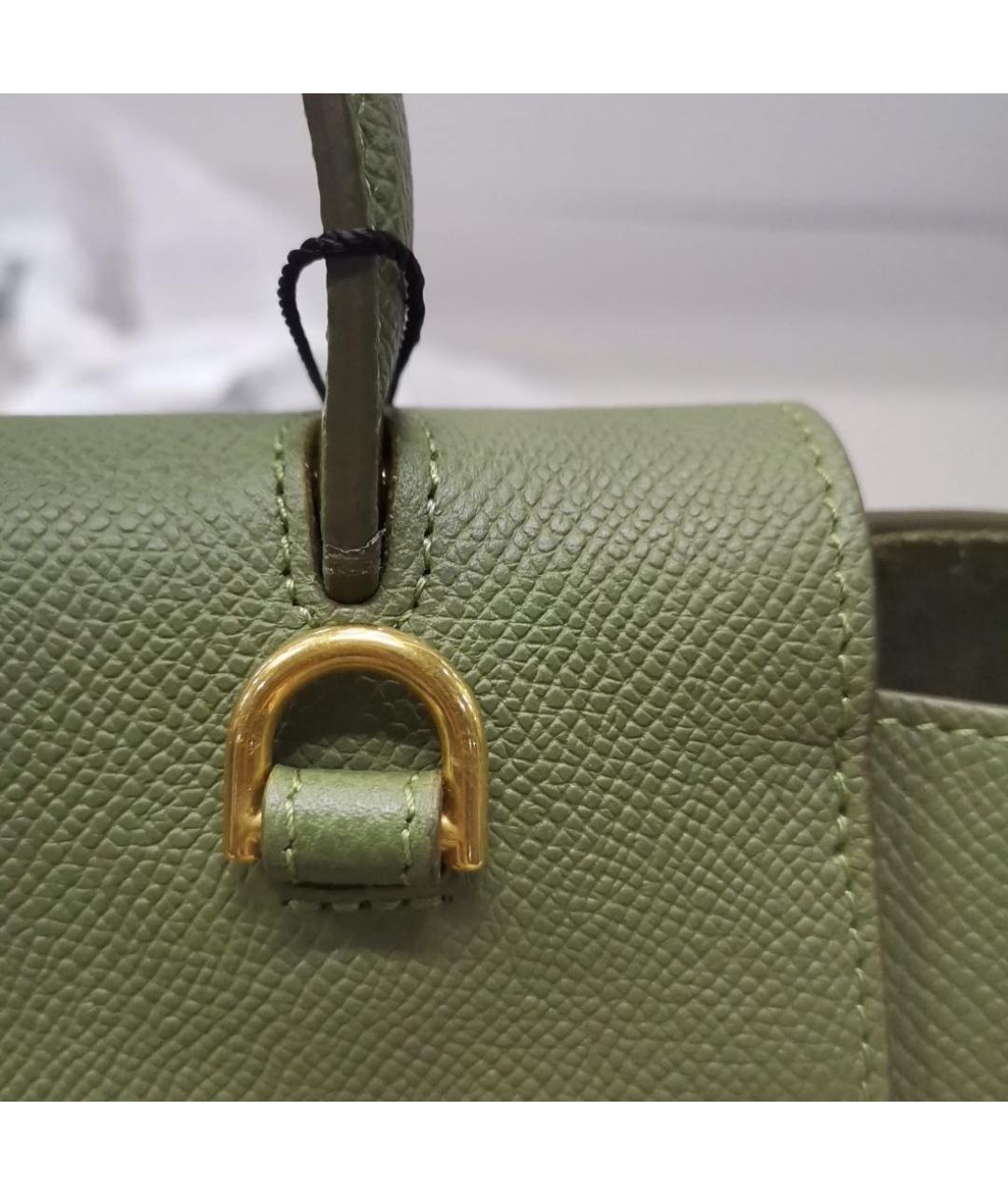 CELINE Хаки кожаная сумка через плечо, фото 5