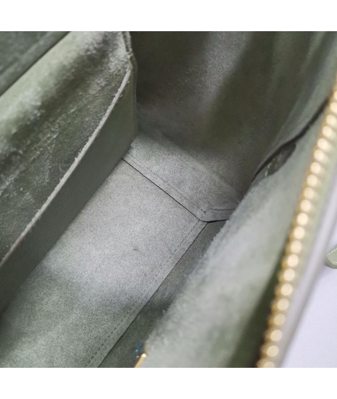 CELINE Хаки кожаная сумка через плечо, фото 7