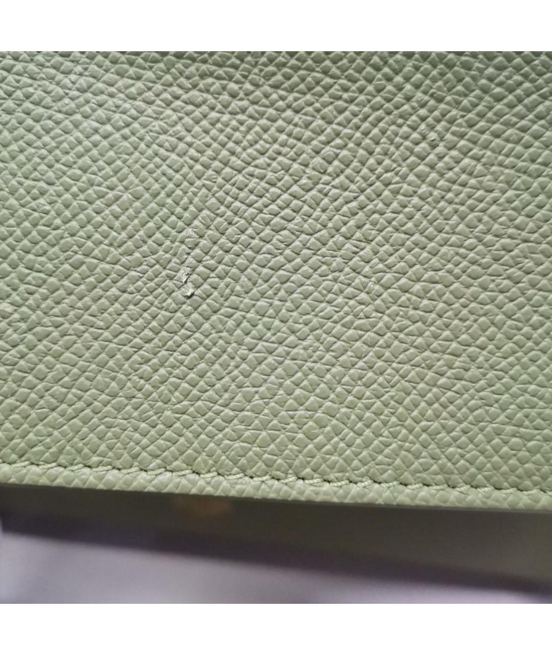 CELINE Хаки кожаная сумка через плечо, фото 4