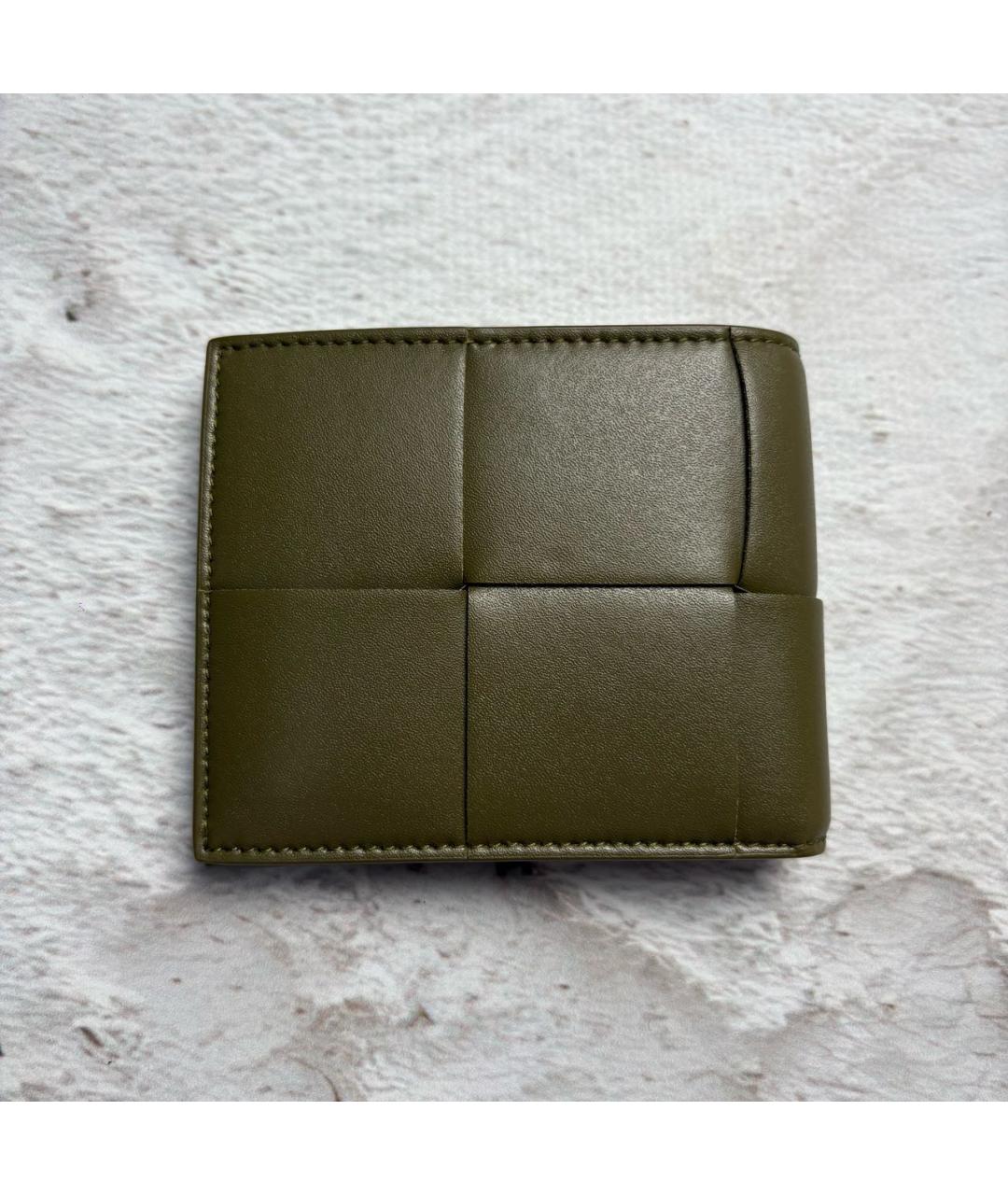 BOTTEGA VENETA Хаки кожаный кошелек, фото 2