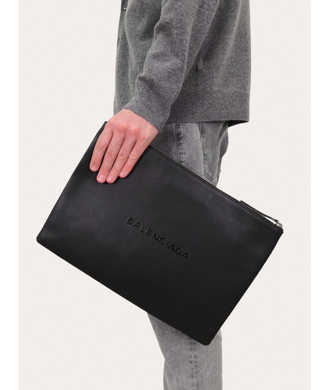 BALENCIAGA Черная кожаная папка для документов, фото 8