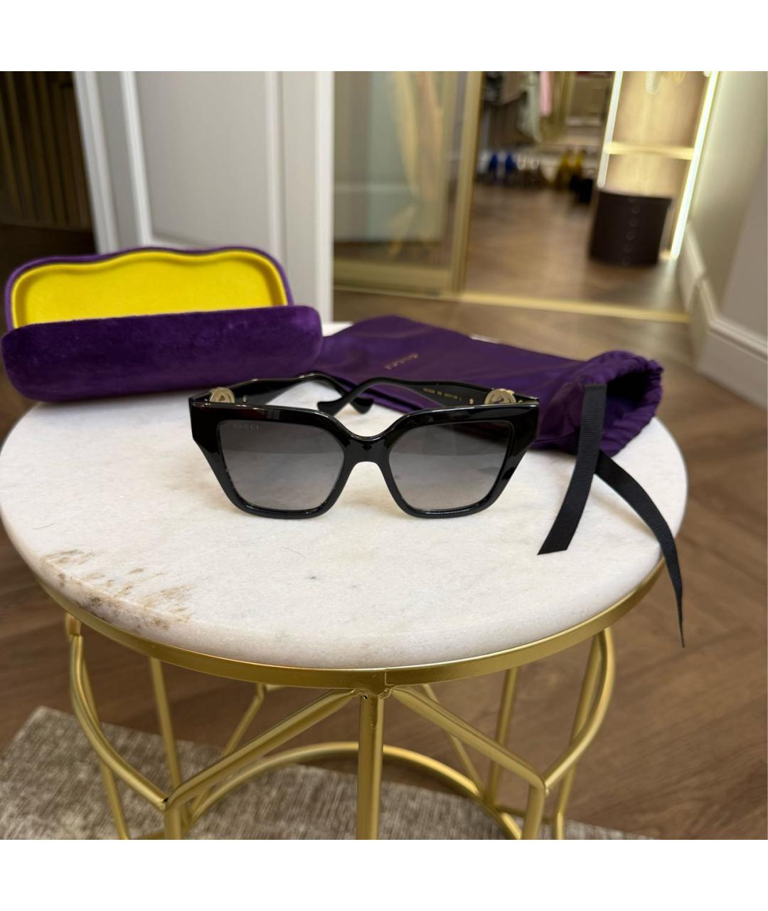 GUCCI Черные пластиковые солнцезащитные очки, фото 3
