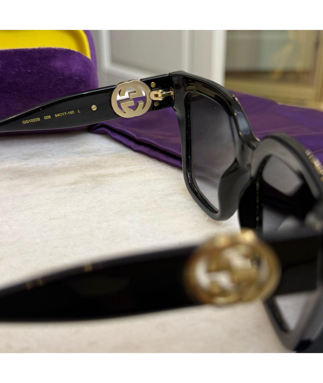 GUCCI Черные пластиковые солнцезащитные очки, фото 2