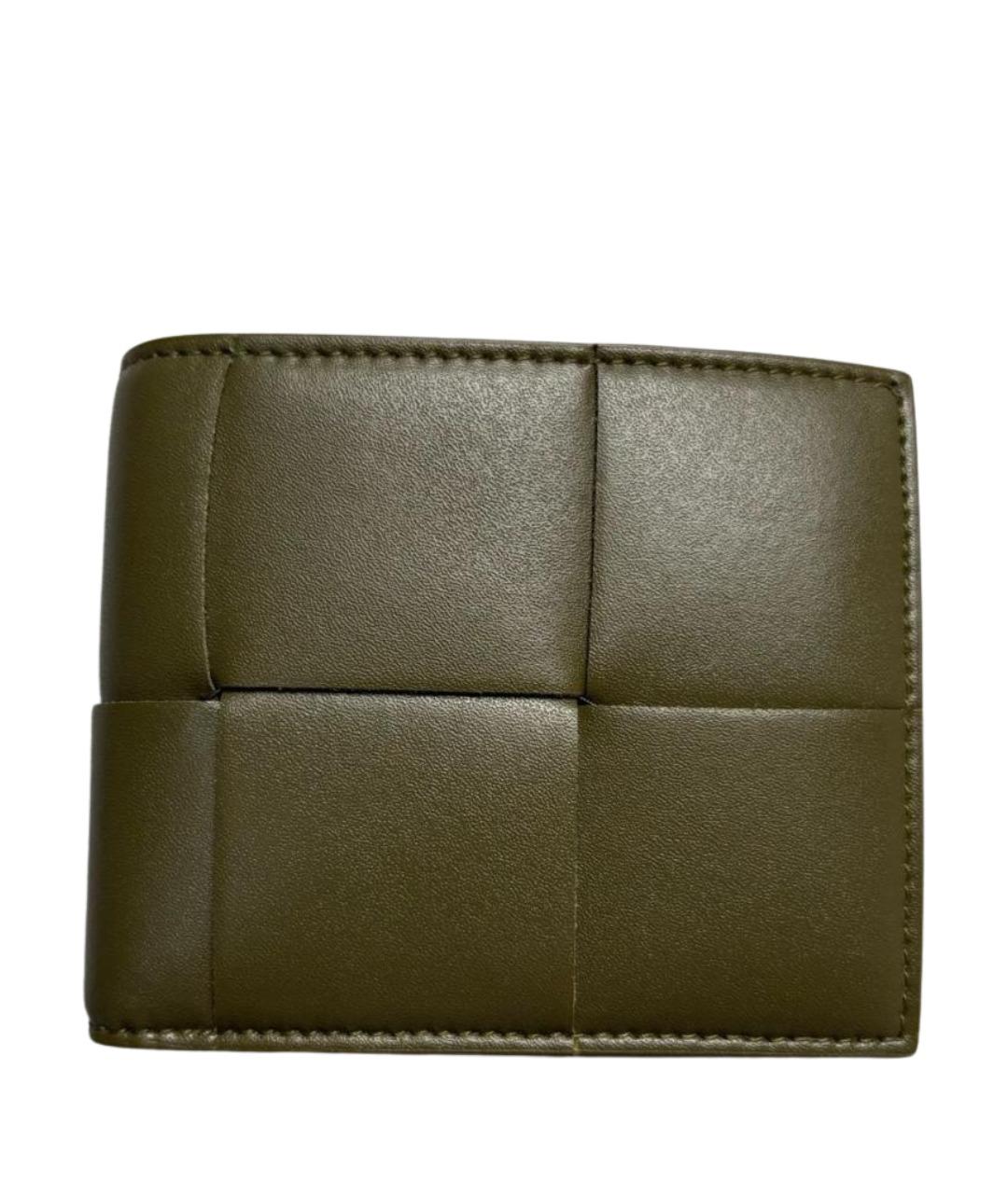 BOTTEGA VENETA Хаки кожаный кошелек, фото 1