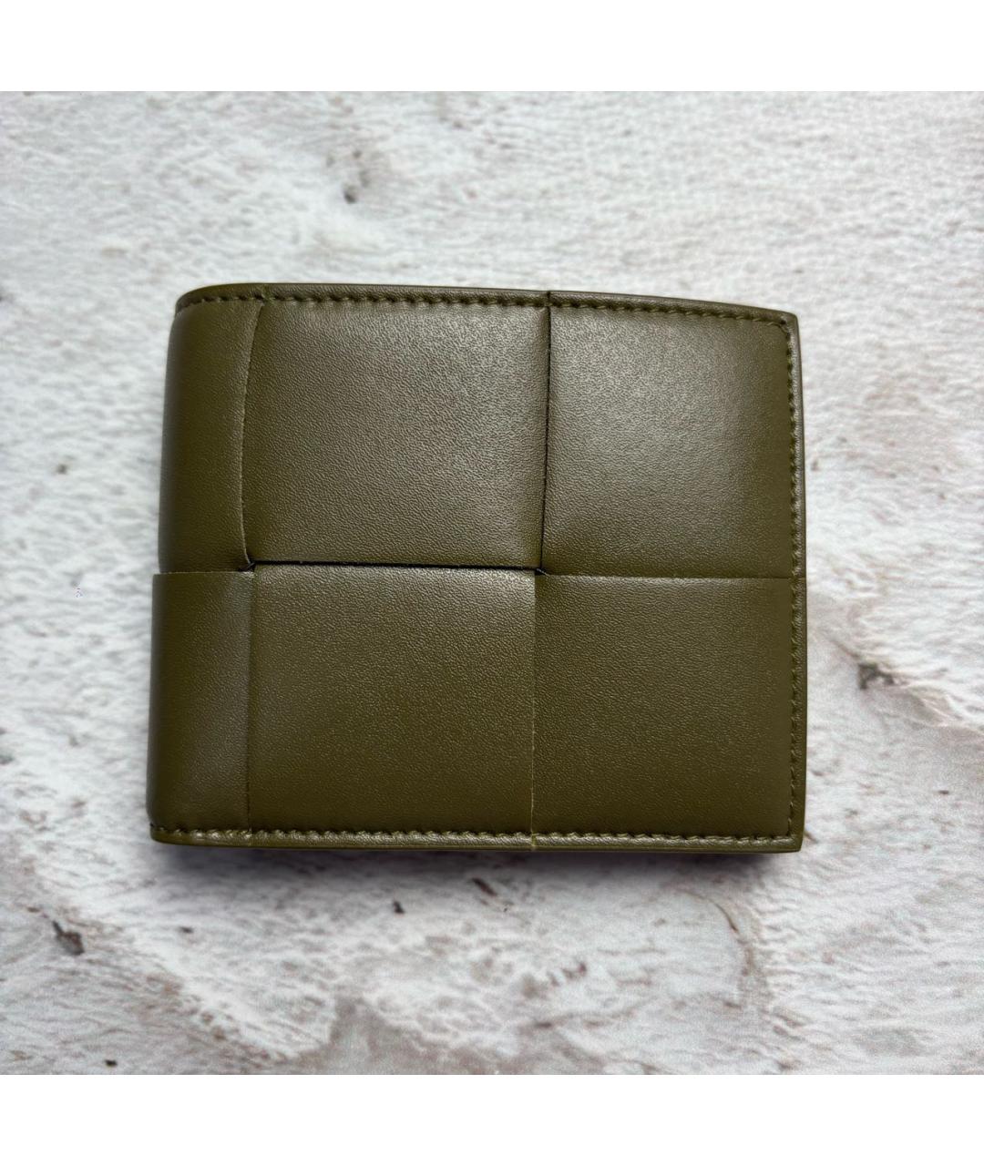 BOTTEGA VENETA Хаки кожаный кошелек, фото 9