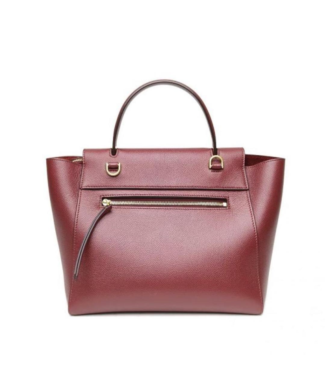 CELINE Бордовая кожаная сумка через плечо, фото 2