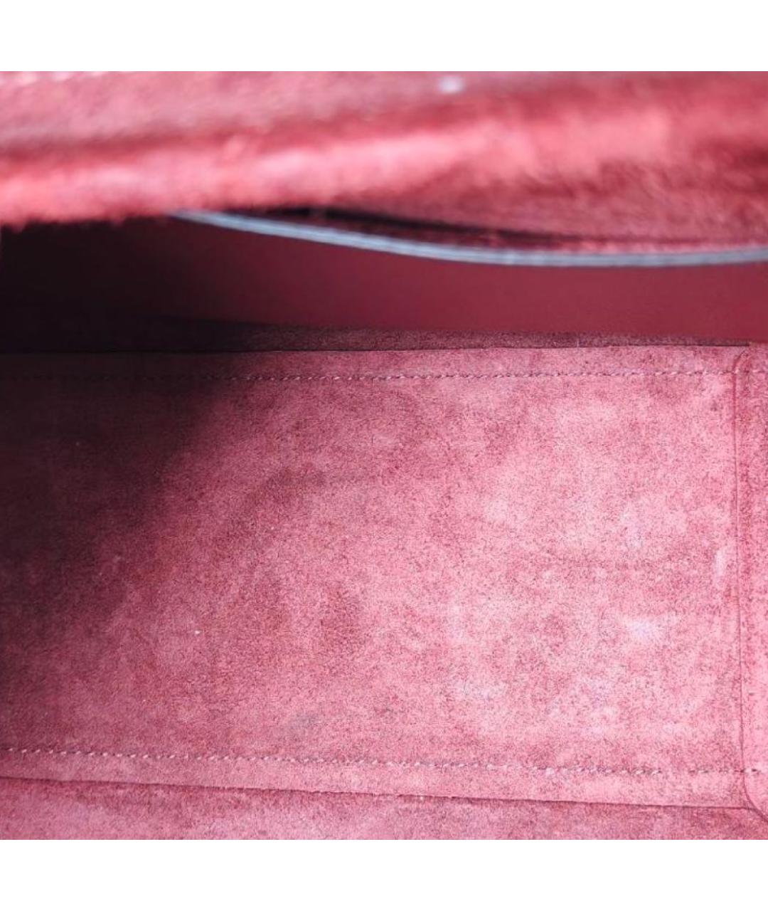 CELINE Бордовая кожаная сумка через плечо, фото 3