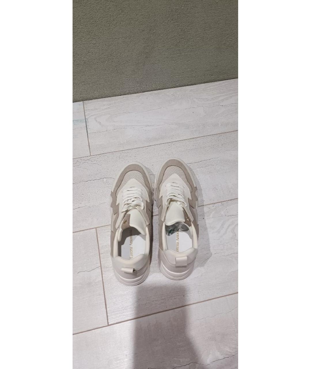 LORENA ANTONIAZZI Бежевые кожаные кроссовки, фото 3