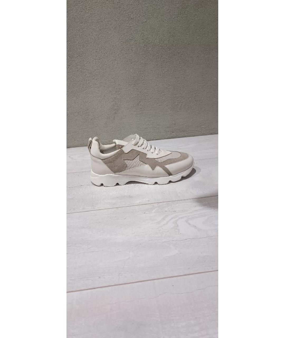 LORENA ANTONIAZZI Бежевые кожаные кроссовки, фото 5