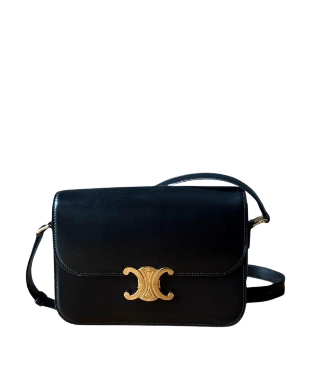 CELINE Черная кожаная сумка через плечо, фото 1