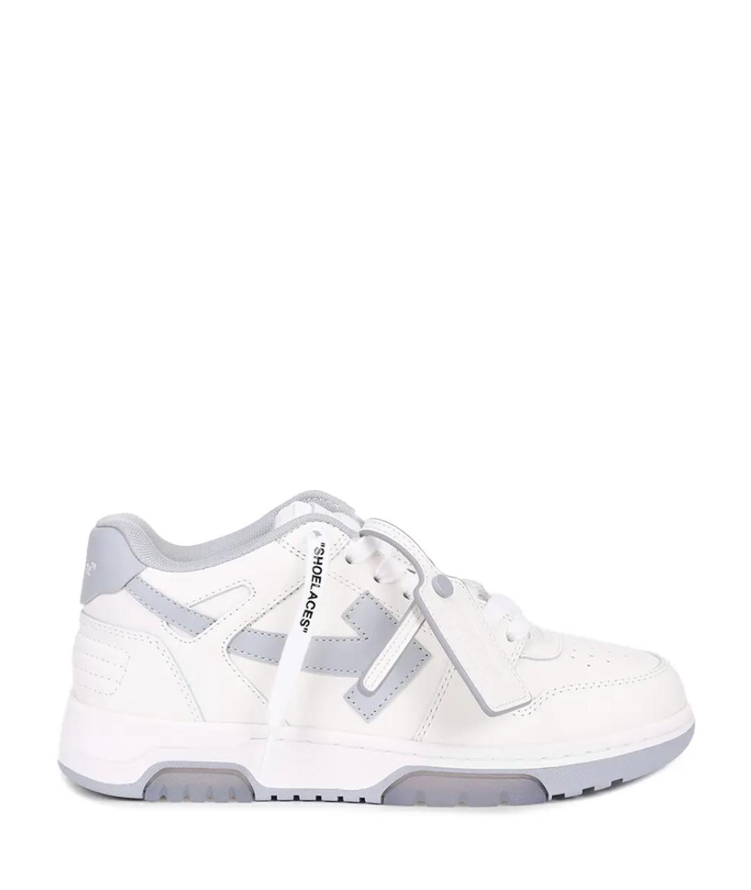 OFF-WHITE Белые кожаные кеды, фото 1