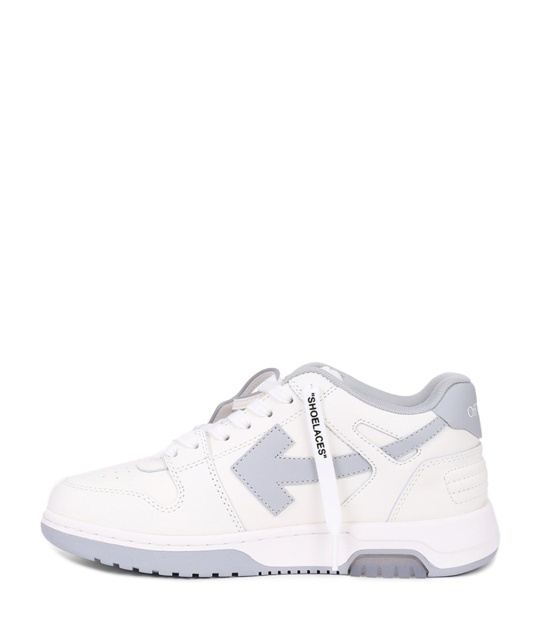 OFF-WHITE Белые кожаные кеды, фото 3