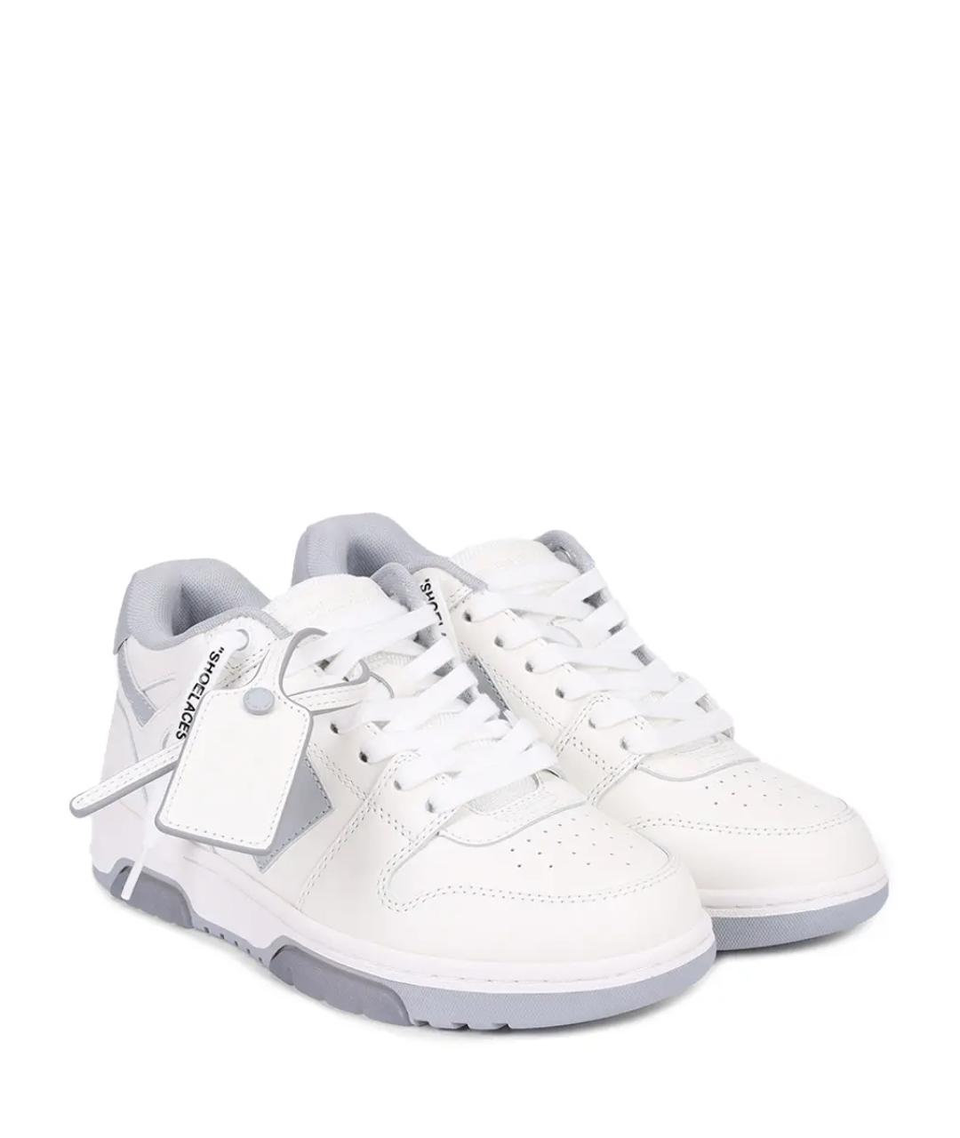 OFF-WHITE Белые кожаные кеды, фото 2