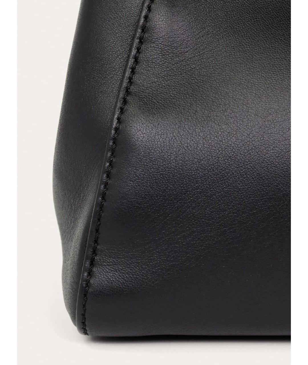 FENDI Черная кожаная сумка с короткими ручками, фото 7