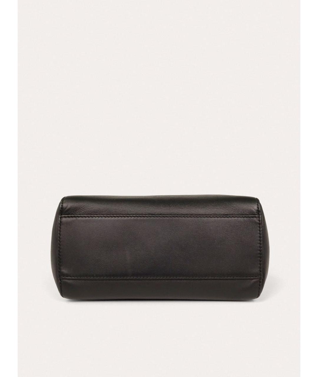 FENDI Черная кожаная сумка с короткими ручками, фото 4