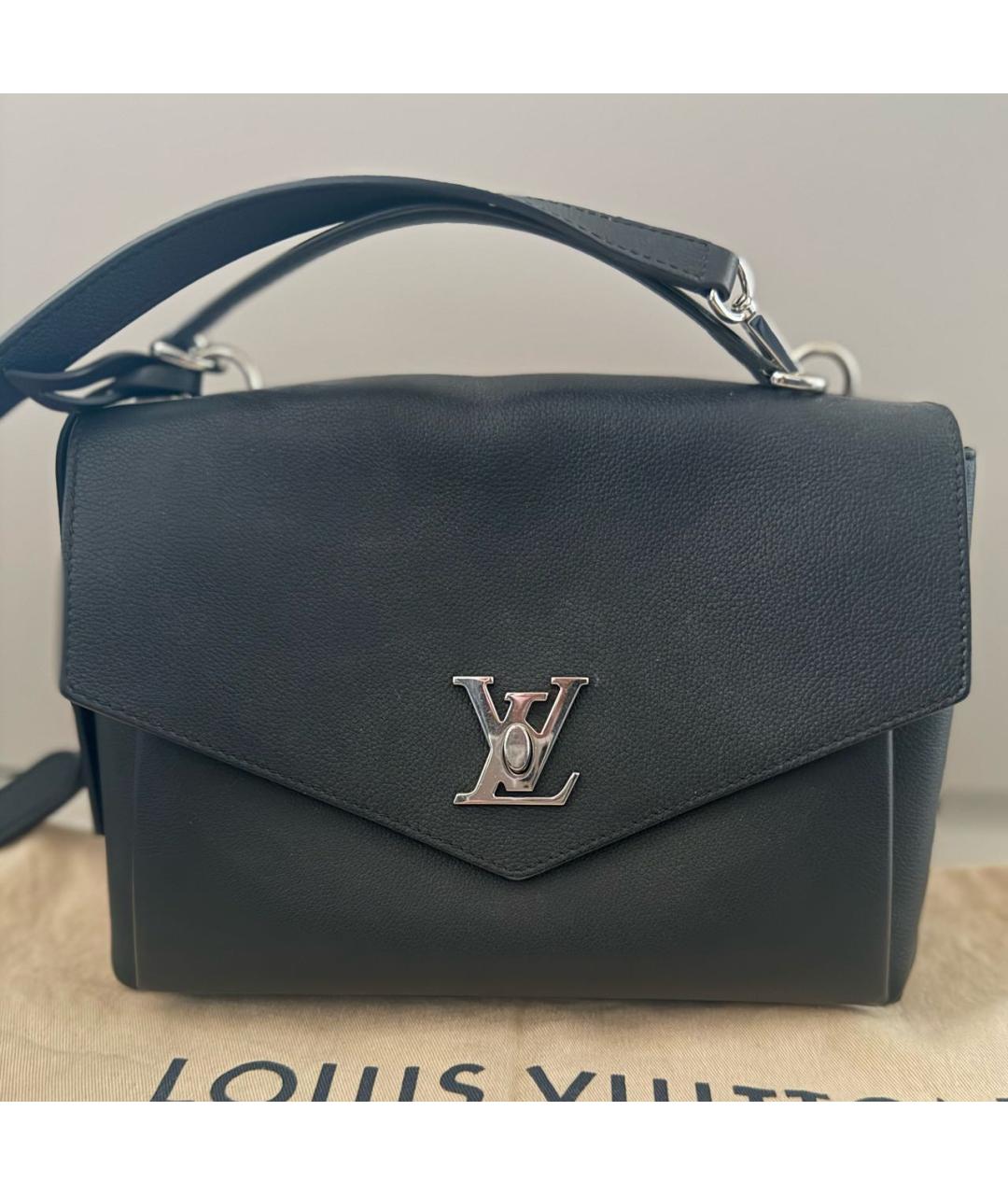 LOUIS VUITTON Черная кожаная сумка через плечо, фото 6