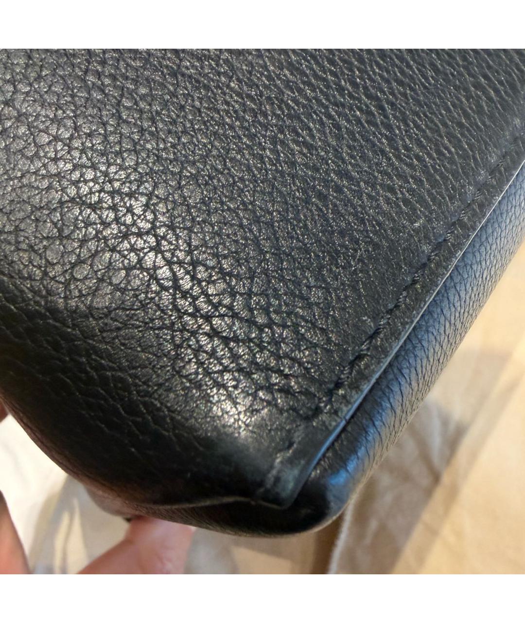 LOUIS VUITTON Черная кожаная сумка через плечо, фото 5